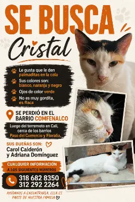 Foto de Cristal, reunida con su familia