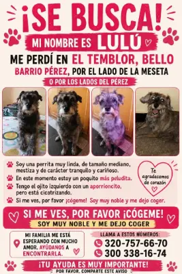 Foto de Lulú, reunida con su familia